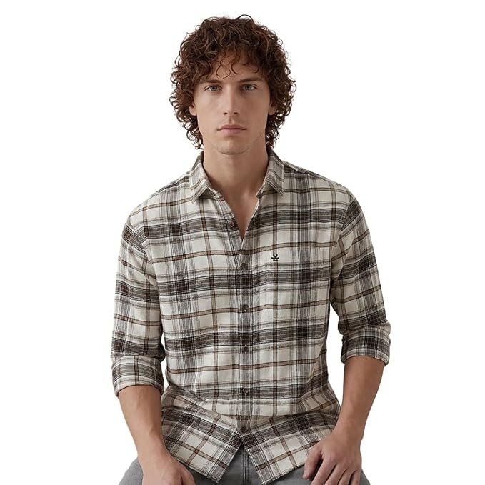 WROGN Men's Multicolour 100% Cotton Checkered Shirt | Comfort Fit